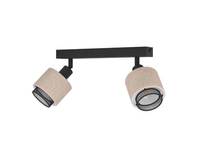 Spot de plafond réglette/plaf tissu noir