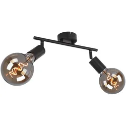 Deckenleuchte 2-Flammig Spotleuchte Strahler schwenkbar Deckenlampe Spotlampe schwarz, Metall, 2x E27 Fassungen: LxBxH 30x8x15,5 cm