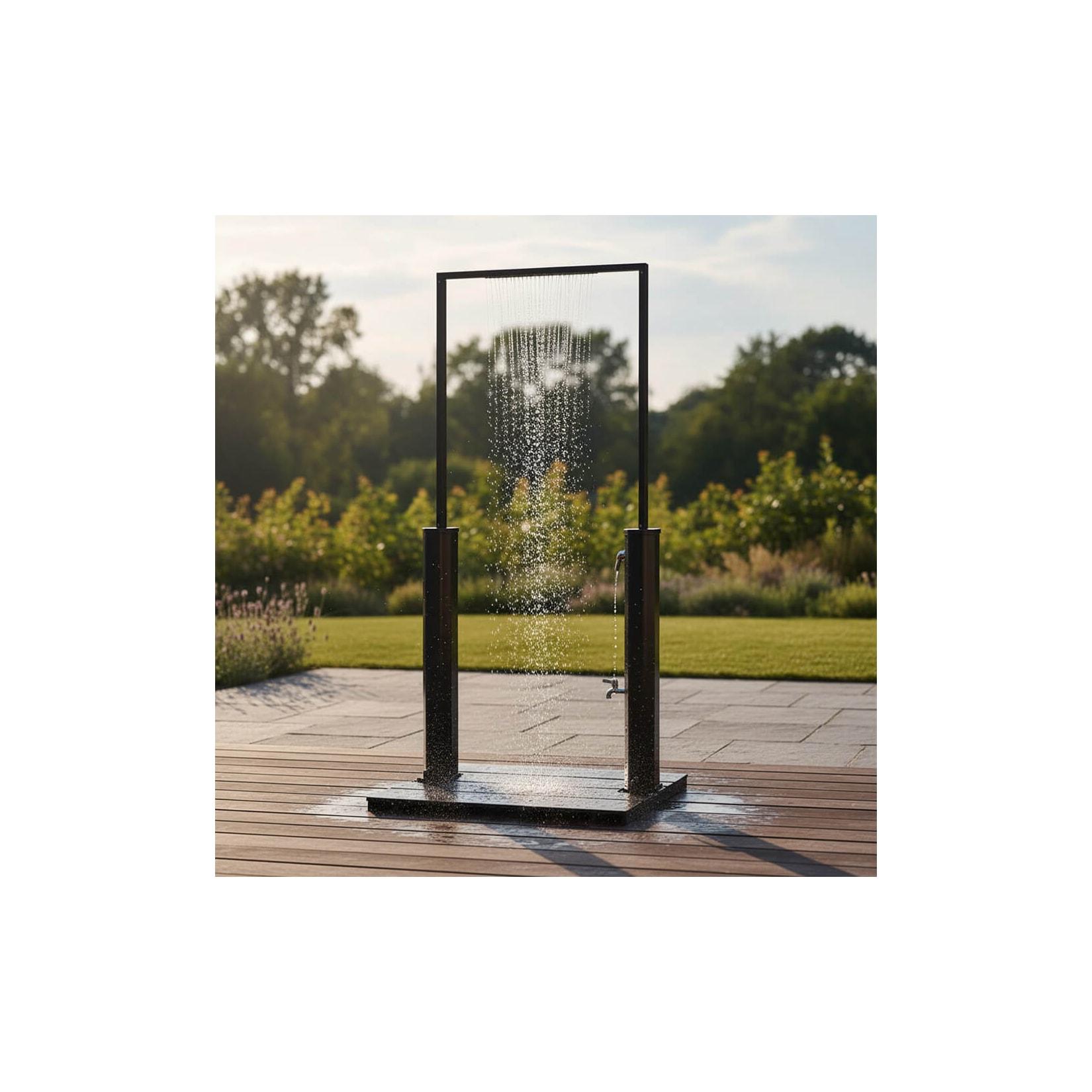 HOME DELUXE Solardusche mit Bodenplatte PAROS - Anthrazit
