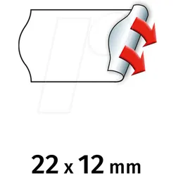 METO 9506155 - Preis-Etiketten, 22x12 mm, permanent, weiß, 6000 Stück