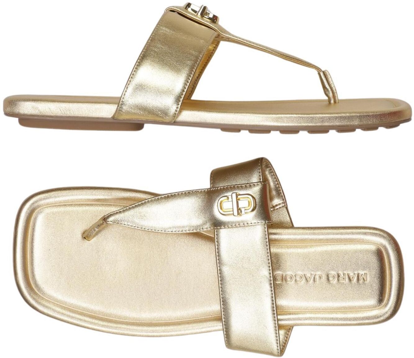 Marc Jacobs Damen Sandalen, Gold, Gr. EU 39, kein / Etikett - Second Hand