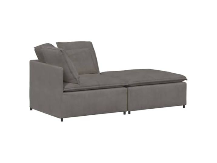 vidaXL Modulares Sofa mit Fußhocker Kissen Cordstoff Hellgrau