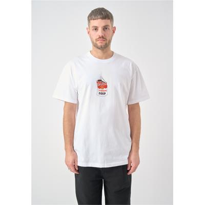 T-Shirt CLEPTOMANICX "Hamburg Soup", Herren, Gr. S, weiß, 100% Baumwolle, bedruckt, normal, Rundhals, Shirts T-Shirt, mit kultigem Print-Motiv