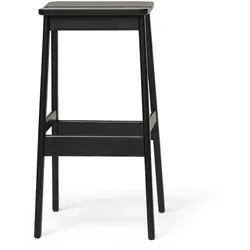 Hocker Angle Form and Refine Buche schwarz gebeizt, Designer Herman Studio, 41x75x39 cm; Sitz 24 cm