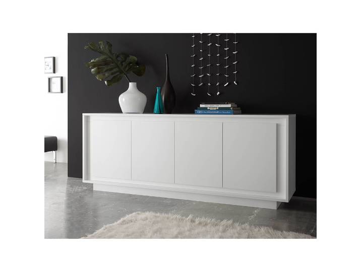 Sideboard 207 x 80 x 50cm Weiß/Weiß