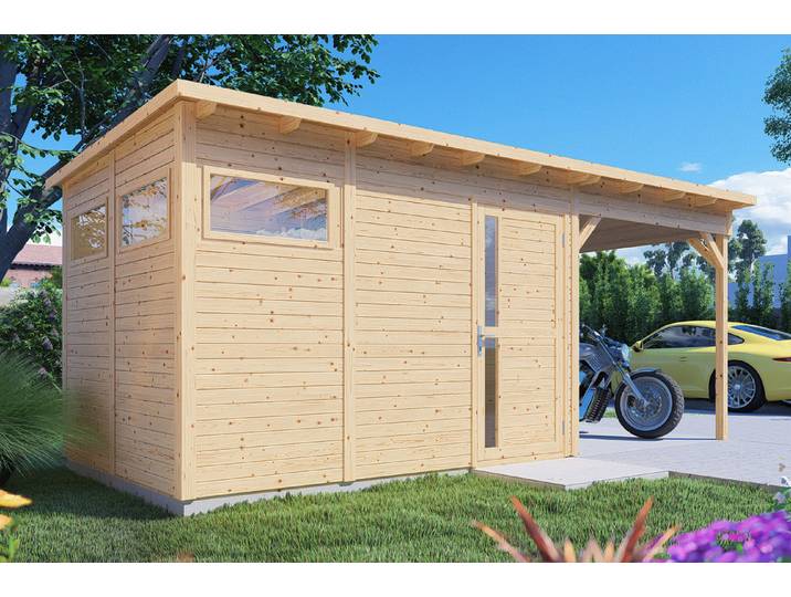 Bertilo Gartenhaus Pentus 3 Lounge Design Unbehandelt 4.5 × 2.3 m 7.7 m²