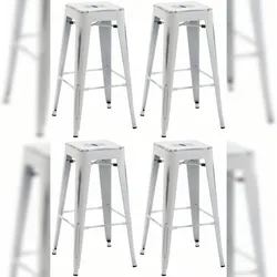 CLP 4er Set Barhocker Joshua antik weiß