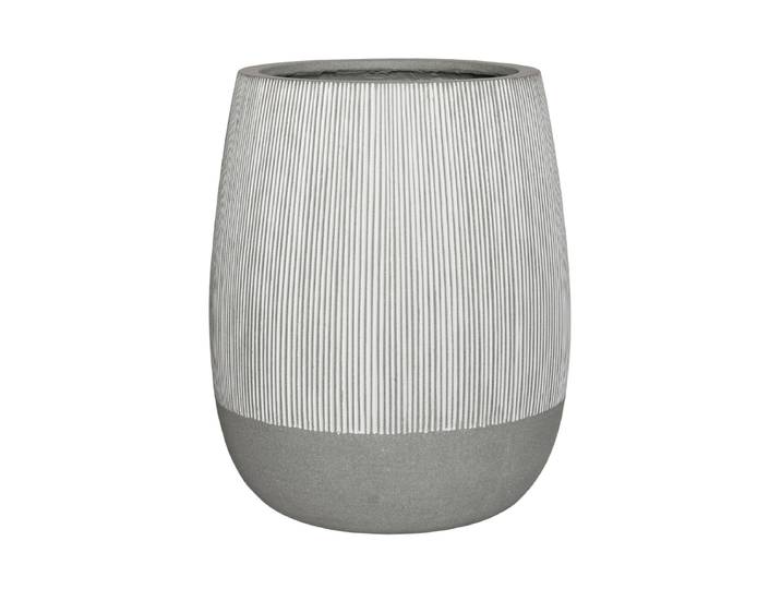 Hochwertiger In-/Outdoor Blumentopf „Perry White Stripe“ Grau, Weiss Pottery Pots