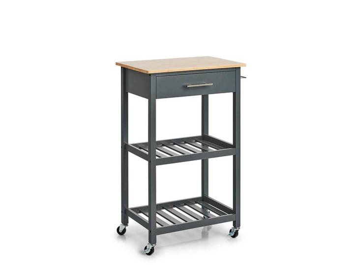 Zeller Present Allzweckwagen, Grau, Holz, Bambus, Schichtholz, 58x93x40 cm, Esszimmer, Barmöbel, Barwagen