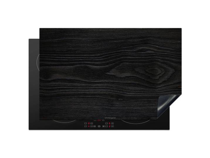 HERDABDECKPLATTE Schwarz - Holzoptik Abdeckung Ceranfeld 81.2x52 cm