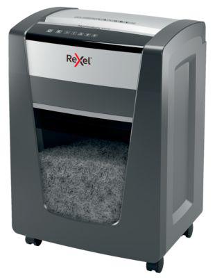Rexel Momentum M515 Aktenvernichter P5, Partikelschnitt 2 x 15 mm, 30 l, 15 Blatt Schnittleistung, Anti-Papierstau-Technologie, mit Rollen, schwarz
