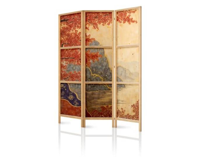 framed concept - Paravent Raumteiler aus Holz 135x172 cm, 3-teilig, einseitig, im orientalischen Stil