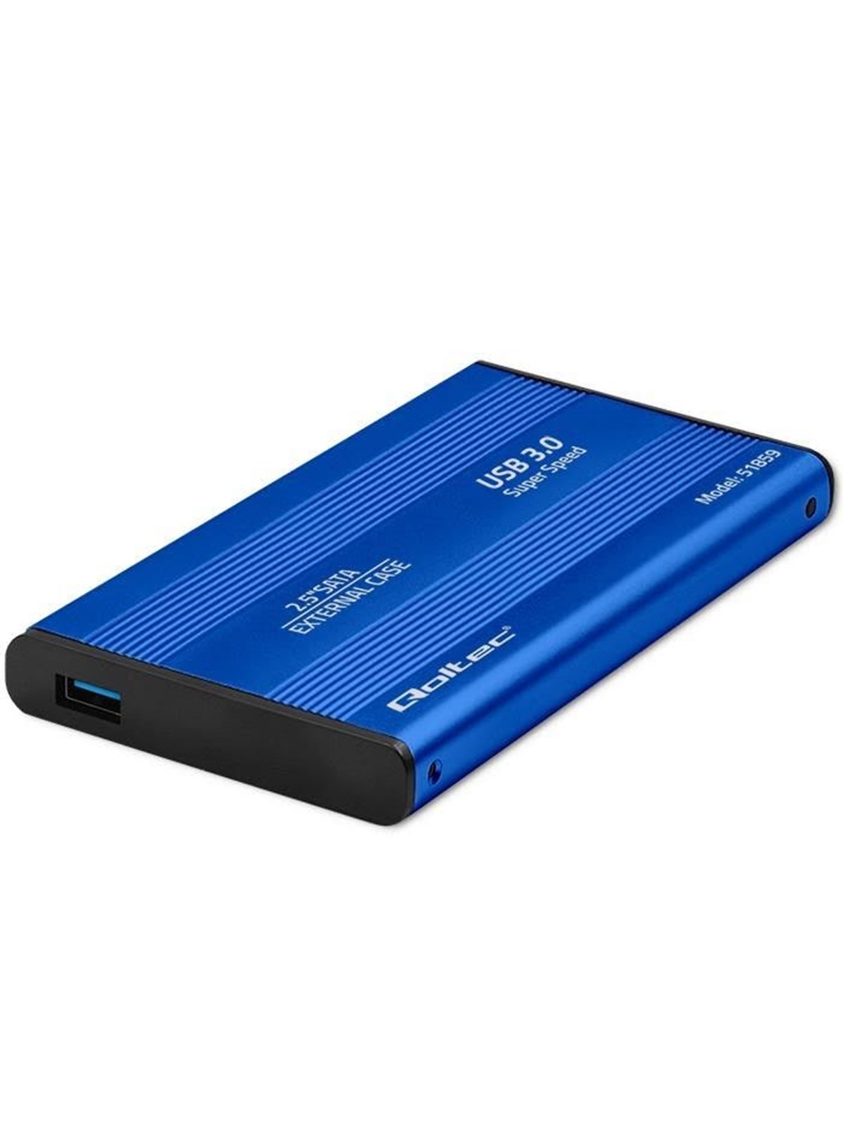 Qoltec 51859 HDD/SSD-Gehäuse - 2.5" SATA III - USB 3.0 - Blau