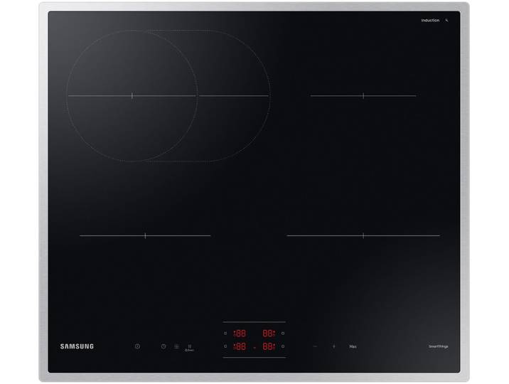 SAMSUNG Induktions-Kochfeld NZ64B4015HK/U1 , schwarz, B:59cm H:4,4cm T:52cm, Kochfelder, Höhe des Kochfelds beträgt nur 44mm & Ideal für ovale Pfannen & Töpfe, Induktions-Kochfeld