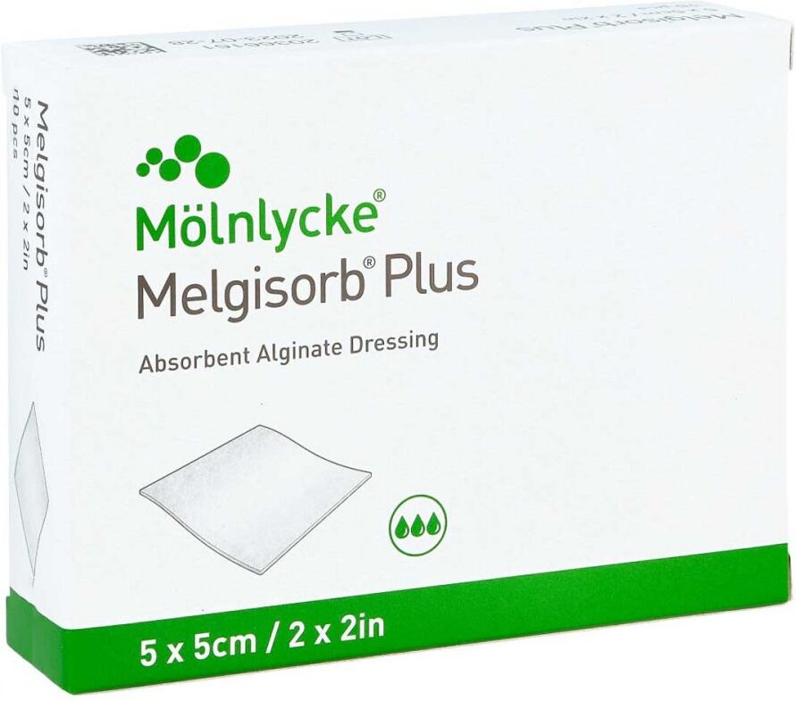 Melgisorb Plus Alginat Verband 5x5 cm steril