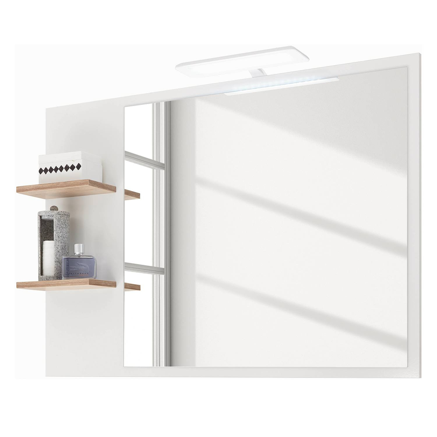home24 Spiegel II wit, B: 100 cm, H: 75 cm, D: 16 cm