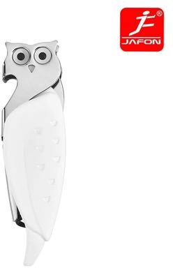 Inspire Daily Merch Vintage Owl Wine Bottle Opener Elegant Corkscrew & Bartender Accessories white