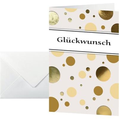 Sigel Motiv-Karten inkl. Umschläge weiß Golden Bubble, Glanzkarton, 115x170 mm