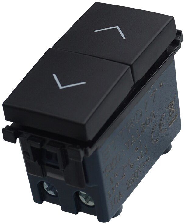 Ettroit Pulsante Doppio 1p+1p 10a Saliscendi Tapparella Colore Nero Compatibile Con Vimar Arke Va1202