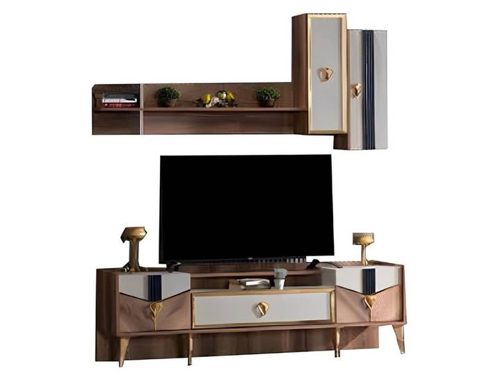 Xlmoebel TV-Schrank Modernes Holzmöbel mit Stauraum für stilvolle Einrichtung (2-St., 2tlg. Esszimmer Set (TV-Schrank + Regal) Hergestellt in Europa