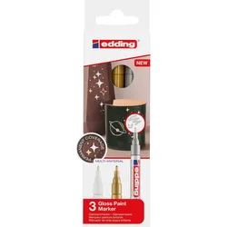 EDDING 751-3-999 - Glanzlackmarker Set, metallic, 3er Pack