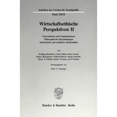 Wirtschaftsethische Perspektiven II., Taschenbuch von , Duncker & Humblot, 978-3-428-08170-7