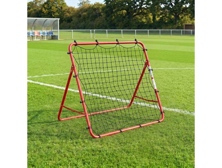 SPORTNOW Filet Rebond Football 5 Angles Acier Nylon 103x72x89cm Rouge