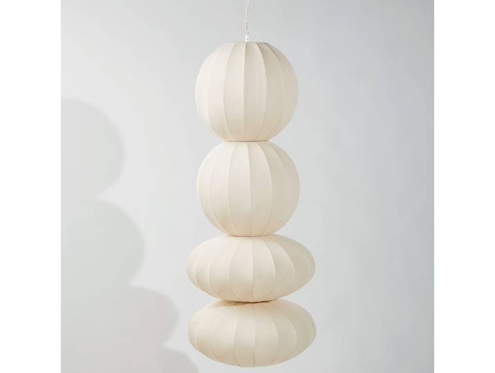 Suspension en polyester recyclé beige crème, H121 cm