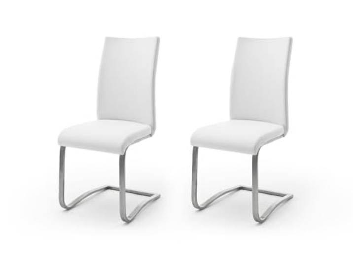 möbelando Esszimmerstuhl >Muvo II< (2er Set) in cremeweiß - 43x103x52 (BxHxT)