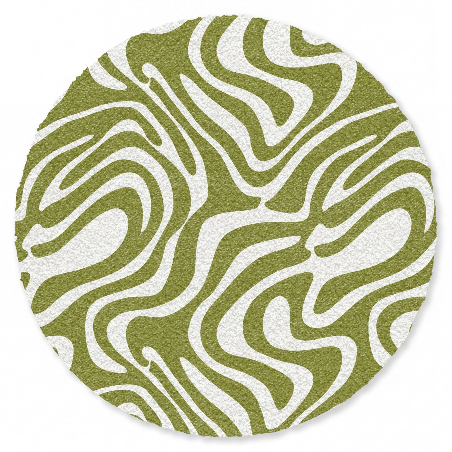 MuchoWow Ronde Deurmat met Lijnpatroon - Groen - Organisch - Diameter: 120 cm