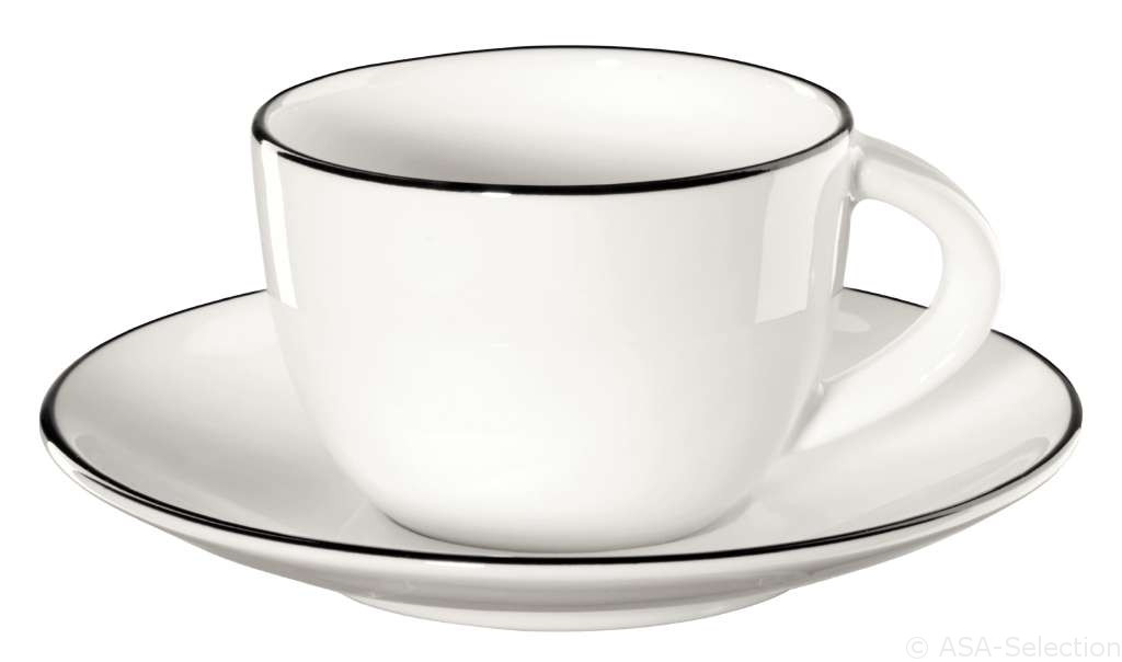 ASA Espressotasse met schotel Ligne Noire