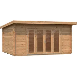 Palmako Gartenhaus Lea 14,2 m2 - 44 mm Hellbraun tauchimprägniert
