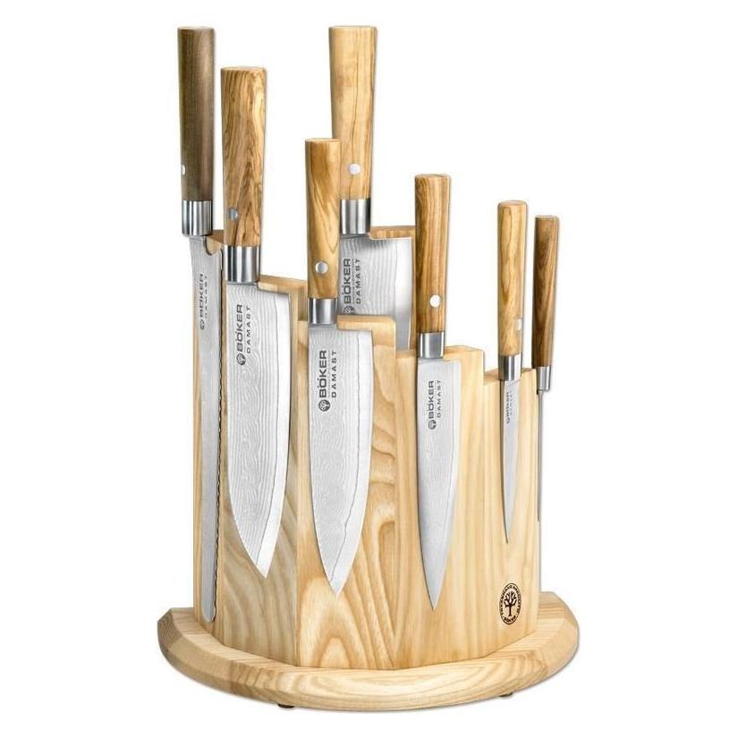 Böker Damast Olive Set mit Messerblock 8-teilig (22604224)