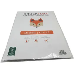 DRUCKFUXX Premium Fotopapier 2 Seitig Glänzend 155 g/m2 DIN A3