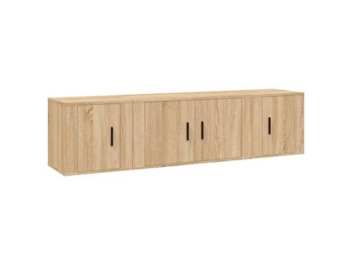 GKHPYURE TV-Möbel-Set, 3-teilig, Sonoma-Eiche, Holz, mehrschichtig Wanddesign, praktische Türen, großer Stauraum, einfache Montage