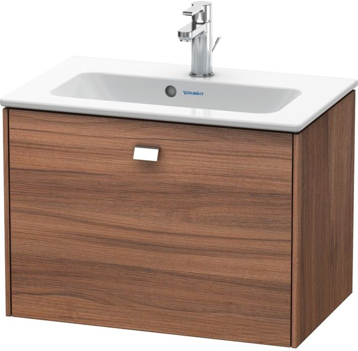 Duravit Brioso Waschtischunterbau BR401001079 620x389mm, Compact, Nussbaum Natur/Chrom, 1 Auszug