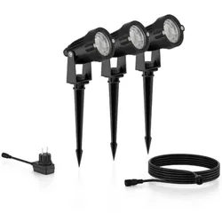 Philips 3er Set Spot Caper 3 x 1,5W Niedervolt in schwarz IP67 wasserfest - warmweißes Licht