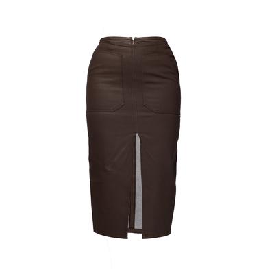 Wickelrock SURI FREY "Rock SFY Freyday", Damen, Gr. XS, braun (schwarzbraun 218), Obermaterial: 98% Baumwolle CO. 2% Elasthan EL., Röcke Wickelrock
