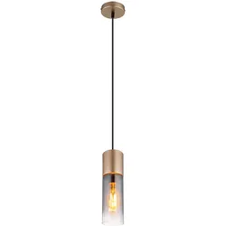 Hängeleuchte Pendelleuchte Esszimmerlampe Rillen Beige Metall H 120 cm