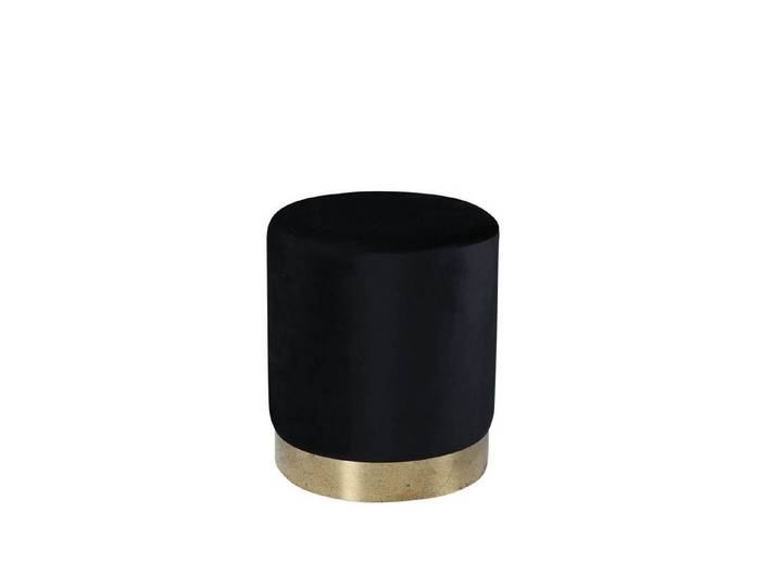 Venture Home Pouf Benji Pouf, Hocker Ø35cm Velour schwarz, Messing. (1-St)