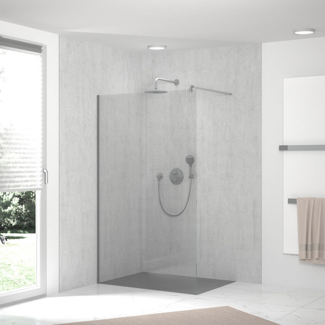 HSK RenoDeco Designplatte 100 x 255 cm, Wandverkleidungen, 940000-625, sichtbeton, lichtgrau struktur
