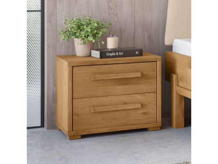 Nachttisch Willard Wildeiche Massivholz H 43cm H:43cm/B:50cm/T:40cm mit Schubkasten Soft-Close
