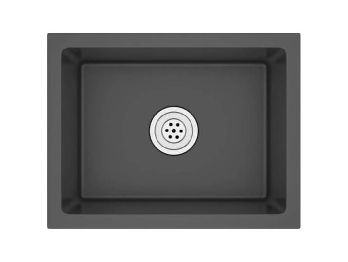 Schwarz Küchenspüle, Edelstahl, Handgefertigt Satin-Finish, X-Flume-Design, Dämpfungs-Pads, hängende Montage, versenkt, aufsteckbar
