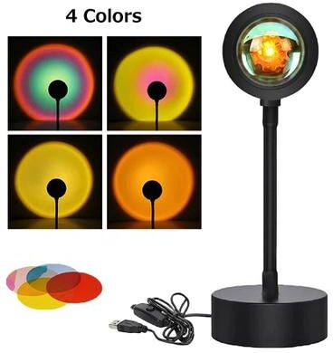 Uplifted Finds RGB Sunset Projector Lamp 360 Degree Rotating Mood Light With Remote no Remote 4 Colors