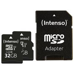 Intenso 32GB SDHC Premium double pack microSDHC-Karte Retail 32 UHS-I, Class 10 3423482
