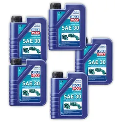 5x Motoröl LIQUI MOLY 25065 Marine Single Grade SAE 30 Boot Schiff 1 Liter
