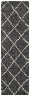 Porch & Den Style Haven Suncrest Charcoal Lattice Shag Area Rug