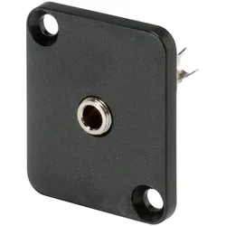 HICON Mini-Klinke (3,5mm), 3-pol , Metall-, Löttechnik-Einbaubuchse, vernickelte(r) Kontakt(e), Type D, schwarz