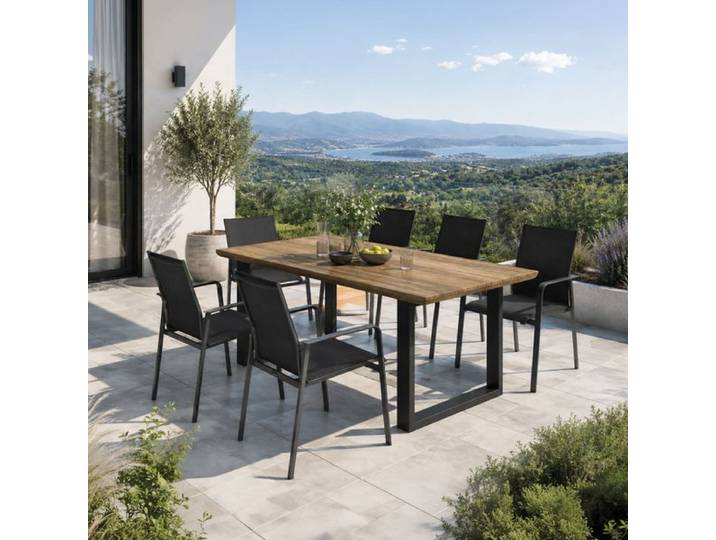 Solpuri Breeze Gartenmöbel-Set L (6 Plätze) mit OUTLIV. Tisch 200x100cm