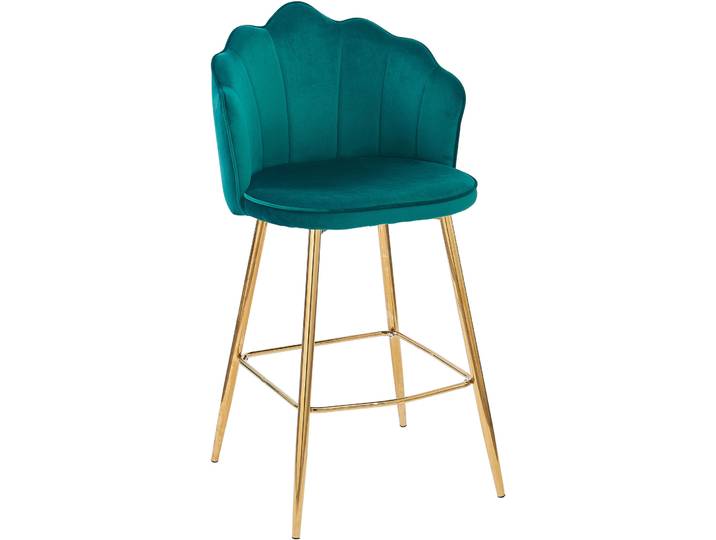 Barhocker 2er-Set Pedro grün Samt H 100 cm - Barhocker 2er-Set